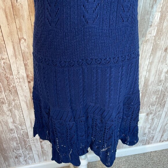 Lauren Ralph Lauren Blue Cap Sleeve Sweater Dress size LP - Picture 4 of 6
